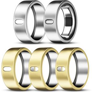 ZOOROO 5 Pack Cover Compatible with Oura Ring Gen 4/Oura Ring Gen 3/3 Horizon, Support Charging with Cover on, Anti-Scratch TPU Protector for Women Men (Gold*3+Silver*2, Size 11)