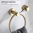 BGL Towel Ring Brushed Gold Stainless Steel 304 Towel Ring Wall Mount Bathroom Towel Holder Round Towel Hanger
