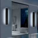 Mikeru Upgraded 2 Pack 23.6" Modern Outdoor Wall Sconce, 4.3" Wide IP65 Waterproof Exterior Light Fixtures Cover US Junction Box, 3000K/4500K/6000K 3-Color Temp LED Porch Lights for Garage, Patio