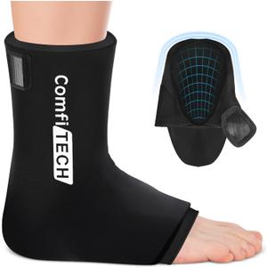 Comfitech Ankle Ice Pack Wrap Sleeve with Large Opening, Reusable Gel Cold Pad for Foot and Heel, Large