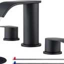 Ultimate Unicorn Black Bathroom Sink Faucet 3 Hole - 8 Inch Rv Vanity Lavatory Utility Faucets Centerset - 2 Handle Restroom Modern Matte Black Bathroom Faucet Widespread with Pop Up Drain