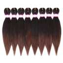 Pre Stretched Braiding Hair 12 Inch 8 Packs Ombre Brrown Short Braiding Hair Natural Easy Braid Hot Water Setting Professional Synthetic Hair Extensions Soft Yaki Straight Texture (#1B/30)
