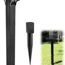 Black Mailbox Post for Outside, 43x4x4 inch, Heavy Duty In-Ground Post with Plate Bracket and Ground Anchors, Ideal for Outside Curbside Residential Use