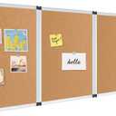 VIZ-PRO Cork Notice Board, 24 X 18 Inches, 3 Pack, Silver Aluminium Frame