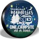 Making Memories One Campsite Starry Sky Camping Spare Tire Cover Weatherproof Wheel Protectors Universal Fit for Trailer Rv SUV Truck Camper Travel Trailer 14in