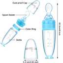 Tondiamo 3 Pcs Baby Food Spoon 3oz Silicone Feeder Dispenser Bottle Feeding Infant Cereal Fruit 6 Months Utensils Set Rice Holder Teething Feed Suction Weaning Newborn Supplies Travel