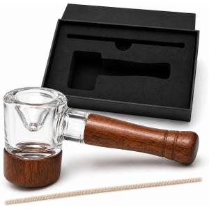 MANHOS Classic Smoking Pipe Set with Smooth Bowl and Detachable Walnut Wood Handle, Easy Clean Pipe Kit with Pipe Cleaner and Gift Box
