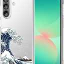 Unov Case for Galaxy A17 / A26 / F17 / M17, Crystal Clear Phone Case with [Anti-Slip Embossed Pattern], Shockproof Slim Protective [Anti-Yellowing TPU] Back Cover, Great Wave
