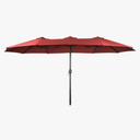 Patio Umbrella Rectangular 3 Heads Outdoor Table Umbrella, Extra Large Sturdy With fold,Market Yard Umbrella for Garden Lawn Deck Backyard Pool