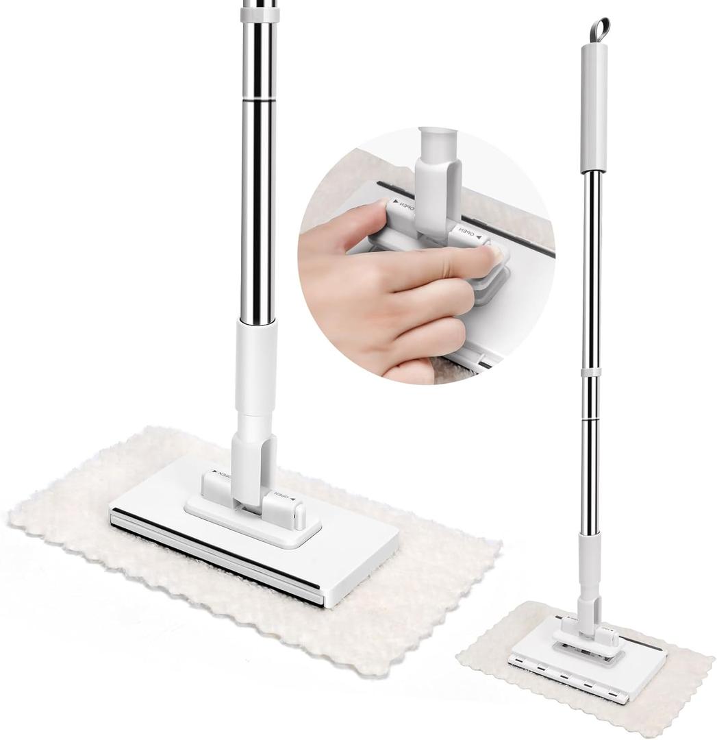 30" H Mini Mop for Small Spaces,360Automatic Cloth Changing Mini Mop,Mini Surface Cleaner with Short Handle for Window, Kitchen Cabinet, Mirror, Furniture