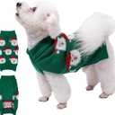 LUBOT NEW Ugly Christmas Sweaters for Puppy Cute Funny Wintertime and Holiday Parties Knitted Pullover Sweater Santa Small Dog Green X-Large
