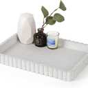 Concrete Decorative Tray for Coffee Table Decor, 14" Coffee Table Tray Ottoman Tray Table Centerpieces, Rectangular Modern Decorative Trays for Home Decor, Living Room, Entry, Granite