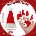 Bencailor 48 Pcs Mini Santa Hats for Crafts Small Christmas Knit Hat Tiny Snowman Wine Bottle Cover Holder Doll Cap for Table Cover (Classic)