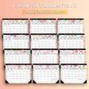 4 x Ymumuda Desk Calendar 2026-2027 Wall Calendar 2 in 1, Monthly Desk Calendar 2026 from JAN.2026 to JUN.2027, 18-Month, Large 12"17", Waterproof Cover, Hanging Rope, Home/office/School Planners (F-Pink Floral)