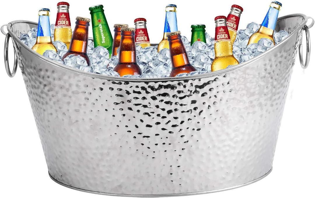 Stainless Steel Beverage Tubs Large Ice Bucket Drink Buckets for Parties Weddings 12L