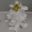 Feather Christmas Tree Tabletop Decoration Handcrafted Tree Figurine with Star Topper Holiday Home Centerpiece for Christmas New Year Party