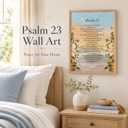 Framed Psalm 23 Flower Canvas Wall Art,The Lord is My Shepherd Christian Scripture Painting Picture Wall Decor,Inspirational Bible Verse Poster Print Artwork,for Bedroom,Prayer Room,office8x10 Inch