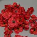 Zeyune 90 Pcs 3.15 Inch Red Poppy Flowers Veterans Day Artificial Poppy Heads Bulk Fake Silk Wicked Party Flowers for Halloween Wicked Trunk or Treat Decorations Carnival Memorial Day Backdrop Decor