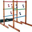 SpexDarxs Ladder Toss Outdoor Game, Wooden Golf Tossing Set with 6 Ball Bolas & Carrying Bag, Lawn Backyard Games for Teenager & Adult & Family