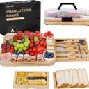 Charcuterie Board with Lid - Bamboo charcuterie Boards, Portable Travel Charcuterie Board, Gifts for Housewarming, Weddings & Women