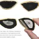 Malimali Unique Black Agate Cabinet Knobs and Pulls Set of 4, Knobs for Cabinets and Drawers Gold Dresser Knobs Bifold Door Knob for Closet Kitchen Cupboard