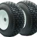 16x6.50-8 Tire and Wheel with 1 inch Axle Tubeless, 3 Centered Hub Turf Tread 16x6.5x8 Lawn Tractor Tires for Garden Riding Lawn Mower, 415 lbs Capacity, 4PR