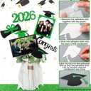 Qinyoung 2026 Graduation Decorations 30 Pcs Glittering Graduation Centerpiece for Tables Sticks Class of 2026 Grad Photo Centerpiece Party Decoration for Table Toppers(Green)