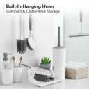 OVENTE 5pcs Scrub Brush Set with Wiper & Dustpan, Scrubbing Brushes for Household Use with Ergonomic Handle & Stiff Bristles Ideal for Cleaning Kitchen, Bathroom, Dishes, Tiles & Sink, White CTB018WGY