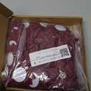 PATIKIL Fabric Flowers, 30 Pcs 2" Rhinestone Pearls Sewing Fabric Flowers for DIY Crafts Appliques Wedding Birthday Party Decoration, Maroon