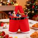 XINZHIDA 6PCS Christmas Gift Bags Candy Bags Santa Pants Style Lovely Treat Bags with Handle for Xmas Wedding New Year Holiday Decor