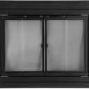 Stanbroil Fireplace Glass Bi-fold Style Door, Black, Small 30"L x 37.5"W