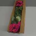 Artificial Geranium Fake Flowers for Outdoors Decoration, 6 Bundles Silk Geraniums Flower UV Resistant Look Real Faux Plants for Outside Planter Front Door Garden Patio Balcony Yard Home, Fuchsia