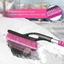HEEYA 42.2 Inch Ice Scraper and Brush for Car, Snow Brush and Ice Scraper for Windshield Window, Car Snow Scraper with Foam Grip for SUV Truck Jeep Vehicle - Pink