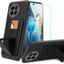 Compatible for Oneplus 13 5G 2024 Phone Case, Card Holder/Slots Folding Kickstand/Stand Wallet Silicone Protective Cover Case for Oneplus 13 - Black