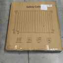 Babelio 26-43" No Bottom Bar Baby Gate for Babies, Elders and Pets, 2-in-1 Hardware Mount Dog Gate for The House, Stairs and Doorways, with Large Walk Thru Door, Black