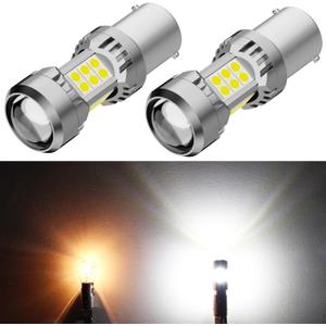 PHINLION 3200 Lumens Super Bright 1156 1141 3497 P21W 7506 LED Reverse Light Bulbs with Projector for Car Truck RV Backup Lights, 6000K Xenon White