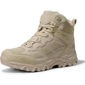 NORTIV 8 Men's Waterproof Hiking Boots Outdoor Mid Trekking Lightweight Mountaineering Shoes Paladin, Size 8, Sand, JS19004M