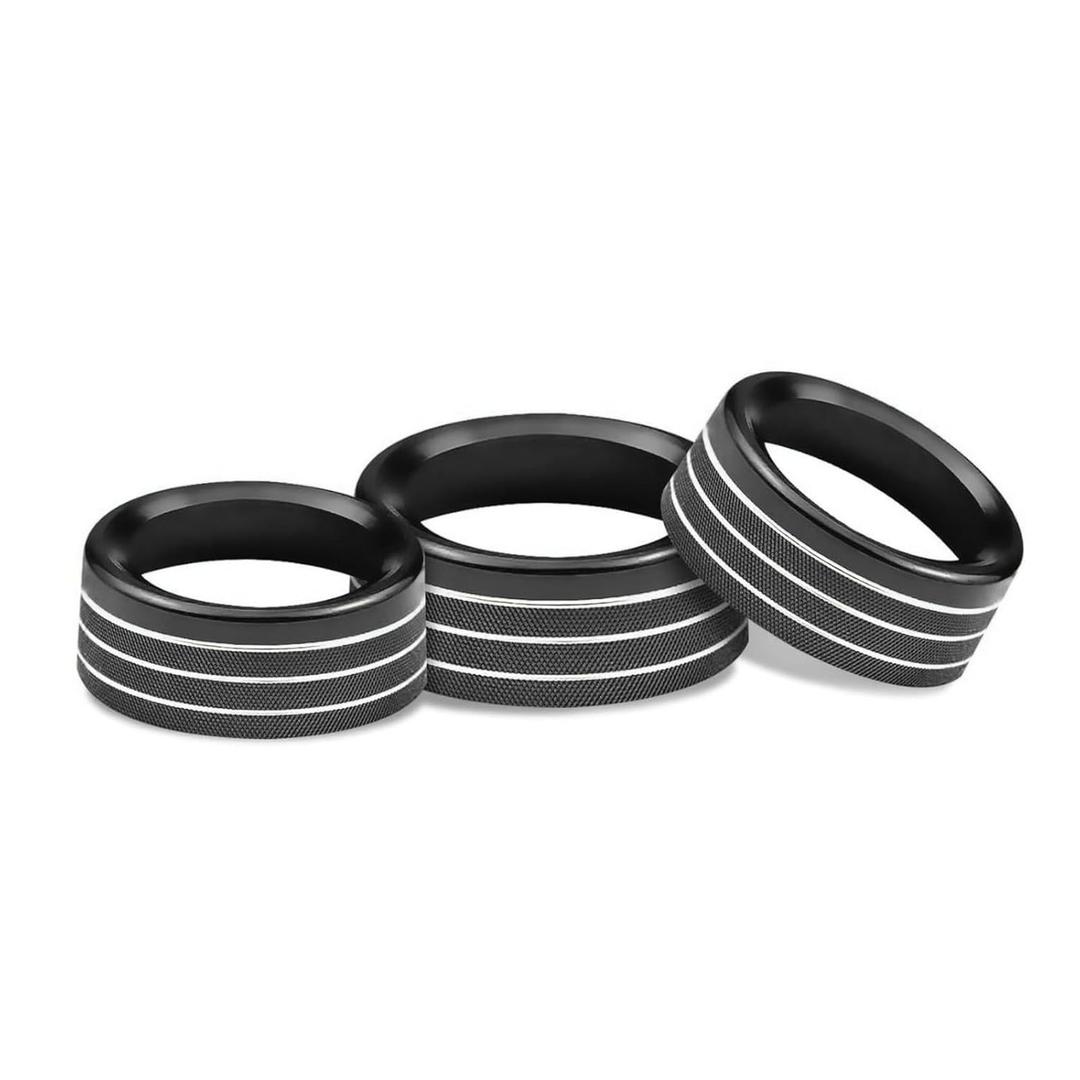 Climate Control Knob Covers Compatible with Dodge Challenger/Charger 2015-2024, Chrysler 300/300s 2015-2024, 5Pcs Kit (Black)