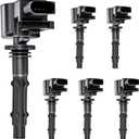 6PCS Ignition Coil Pack Compatible with Mercedes Benz 2.5L 3.0L 3.5L 5.5L V6 E350 ML350 GLK350 R350 C230 C280 C300 C350 SLK350 CLK350 2005 2006 2007 2008 2009 2010-2015, UF535 UF-585