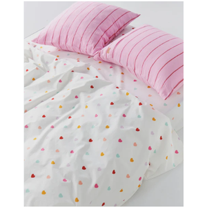 Twin Duvet Cover Cotton, 3D Embroidery Twin Bedding Sets Pink Bed Set, Comforter Covers Soft Sweat-Absorbing for Girls Kids Teen (Twin/Twin XL)