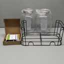 DD&HAPP Glass Drink Dispensers For Parties. 1.2 Gallon Beverage Dispenser With Stand And Stainless Steel Spigot .Lemonade Dispenser With Ice Cylinder.Mason Jars,Laundry Detergent Dispenser.