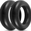 BBTO 2 Pcs 48 Inch Heavy Duty River & Snow Tube for Swim & Sledding, Rubber Inflatable Inner Tube for Floating Pool Closing Rafting Winter Ski Adults, Black
