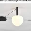 3-Light Black Glass semi Embedded Ceiling Light Suitable for Living Rooms, bedrooms, corridors, Dining Rooms, Dining Rooms, Bubble Ball Ceiling Light 