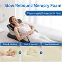 Ergonomic 27 Angle Memory Foam Wedge Pillow for Bed, Multi-Position Support for Back Neck and Legs, Positioning Pillow for Reading Sitting Up