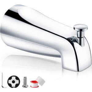 Bathtub Faucet Easy to Install Tub Spout with Diverter,American Standard Tub Faucet Replacement Fits 1/2" Copper Water Tube(5/8" Diameter) with Hex Wrench Chrome Finish