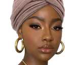 DRESHOW, African Turban for Women Knotted Hairwraps for Sleeping Turban Headwraps Head Warmer Scarf for Black Women Chemo Cap, Brown