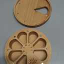 Wood Weekly Pill Organizer for Medicine Vitamin,Arthritis Friendly 7-Day Pill Box Medium Compartments Holder,Daily Portable Travel Pill Case with Velvet Bag