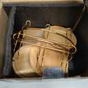 LUKA Ceramic Espresso Cups with Saucers and Metal Stand, Small 4 oz Porcelain Demitasse Cups Set of 6, Cute Cappuccino Coffee Cups for Double Espresso, Tea, Marbling White