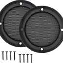 3.5" Speaker Grill Cover, Car Home Speaker Subwoofer Guard Protector, ABS Plastic Frame with Metal Mesh, Black - 2Pcs