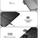 Universal Keyboard Case for 9-11 Inch Tablets, Dual Bluetooth Detachable Keyboard for Android Tablets/iPads/Galaxy Tabs, Magnetic Backlit Keyboard with Washable Adhesive Mount&Any-Angle Stand&Trackpad